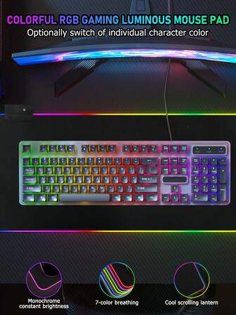 Alfombrilla de ratón con iluminación RGB de 31,49 x 31,49 pulgadas/80 x 30 cm, alfombrilla de escritorio de tamaño extra grande, alfombrilla de ratón para juegos con iluminación RGB de colores, alfombrilla de escritorio antideslizante y gruesa con LED para teclado