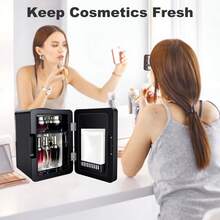 LED Skincare Mini Fridge - 6L Refrigerators For Makeup & Drinks (Black) - Car/Home Portable Cosmetic Storage - 查看 6