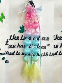 24inch Ponytail Extension Ombre Lantern Bubble Ponytail Twist Braid With Elastic Band For Girls Kids Hair 2PCS - Two-Tone - View 16