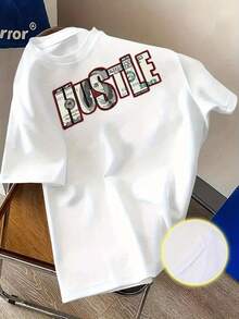 Hustle Graphic Tee - Oversized White T-Shirt For Men & Women  Premium Soft  Bold Motivational HUSTLE Print With Dollar Bills & Money Design  Casual Streetwear Gym Shirt  Unisex Loose Fit Round Neck Short Sleeve  Great Gift For Entrepreneurs - White - View 1