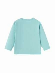 Balabala 2026 Young Boy Long Sleeve T-Shirt, Basic Cotton Spring Undershirt - Pink Green - View 5