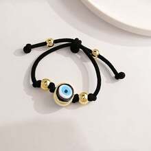 1pc Handmade Glass Evil Eye Bracelet, Adjustable Multicolor Woven Accessory - Charm Bracelet - View 14