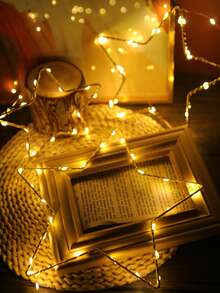 1个小/中/大号星形吊灯，金色锻铁吊灯，窗户装饰灯，节日氛围灯，节日派对家居庭院装饰灯，暖色调夜灯，吊灯，铜线灯，童话灯，温馨氛围吊灯 - 黃色 - 查看 4