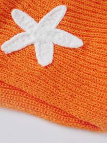 Women's Knit Shorts Casual Slim Fit Stylish Decorative Starfish Ribbed Elastic Mid Rise Shorts For Spring/Summer - Orange - View 7