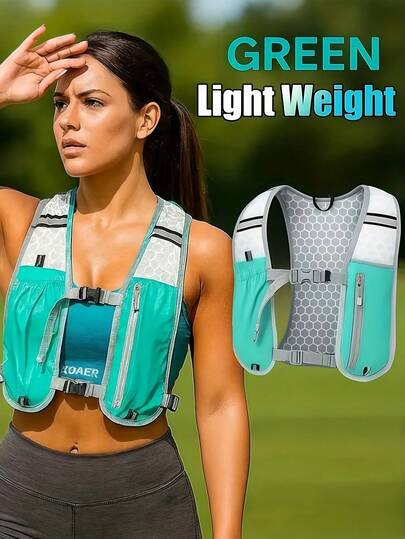 Lightweight Reflective Running Vest With Front Phone Holder Large Capacity Hydration Backpack With Adjustable Chest And Waist Strap Breathable Water Backpack For Women And Men Runners Vest Sports Bag For Gym Trail Cycling Hiking Marathons Fitness Exercise Running Gear Sport Running Essential Accessories