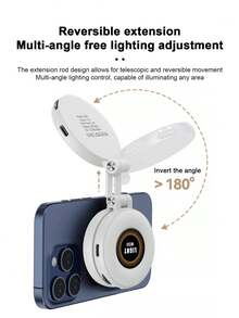 New W50 Magnetic Fill Light, Portable Adjustable Lighting Device For Smartphones And Tablets, Horizontal And Vertical Shooting - W50 - View 7
