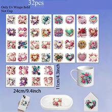 32 piezas "Mejor Mamá" Diseño floral Pegatinas de transferencia UV DTF aptas - Transferencias Mejor Mamá Floral para taza para vidrio DIY Decorativo Pegatina de transferencia por frotamiento - Decoración del hogar DIY para muebles, vidrio, cerámica y manualidades - Autoadhesivo, de un solo uso, regalo de manualidades del Día de la Madre. - Multicolor - Ver 9