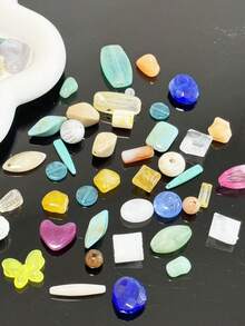 Akrylgeléfärgade Alien-pärlor i serie, DIY-handgjorda pärlmaterial för halsband, armband, telefonkedja - Multifärgad - Visa 8