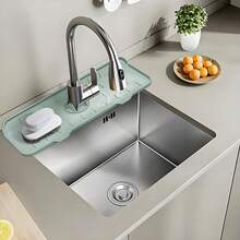 Silicone Sink Mat Designed For Sinks, With Surface Drainage Grooves And Dual Drainage Holes To Quickly Guide Water Flow And Prevent Pooling. Effectively Protects Countertops And Prevents Water Stains. Available In Fresh Multiple Colors, Foldable And Easy To Store, A Practical Helper To Enhance Kitchen Efficiency And Aesthetics.