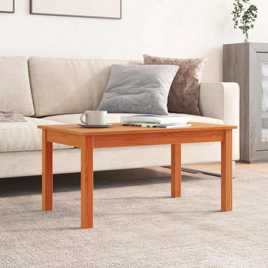 vidaXL Tavolo basso cire marron 80x50x40 cm in bois solid de pin - Castano - Visualizzare 1