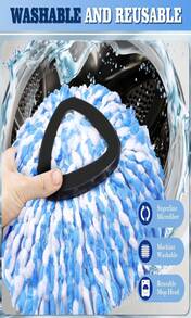 WaIE Jiemi 6 Pack Mop Replacement Heads Compatible With Oceda EasyWring 1-Tank System - Includes 2 Mop Scrub Brush Head, Microfiber Mop Refills, Easy Cleaning Mop Head Replacement(White) - ColorC - 查看 5
