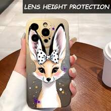 1PC Phone Case ,  Fox With Bow And Stars , Stylish Phone Case, Phone Decoration, All-around Lens Protection, Creative Small Gift, Funny Gift for Boys and Girls - ブラック - チェックする 4