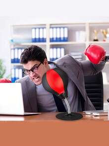 1 pieza Saco de boxeo de escritorio, Bola de velocidad con ventosa, Mini saco de boxeo, Saco de boxeo inflable vertical - Multicolor - Ver 9