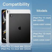 Protector de lente de cámara para iPad Pro 11 pulgadas M5/M4 e iPad Pro 13 pulgadas M5/M4, paquete de 3, vidrio templado HD antiarañazos de 9H, cobertura completa, fácil instalación - Rojo y blanco - Ver 3