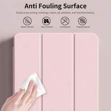 Triple Fold Tablet Case Transparent Ipad Air 11 Inch Case Acrylic TPU Ipad Case Protective Cover With Pen Slot Compatible Ipad A16 Protective Case Ipad Mini Case High Transparency Anti Bending Protective Case - Pink - View 9