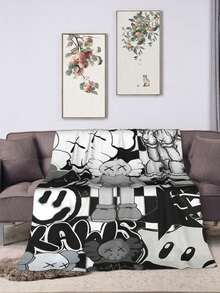 Kawss Kawaii Kaw  Blanket Super Soft Flannel Blanket Lightweight Warm And Comfortable Blanket Adult Gifts For All Seasons No Linting, Machine Washable - màu đen - Xem 1