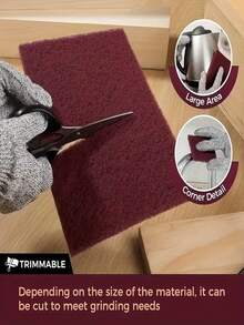 1块可裁剪百洁布，7厘米宽 x 1厘米厚，金刚砂布，家用百洁布，厨房清洁布，洗碗布，金属除锈剂和锅刷，强力去油剂，可自由裁剪的清洁布，广泛用于除锈 - 彩色 - 查看 6