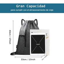 mhjMochila deportiva con cordón mochila impermeable de tela Oxford con bolsillo de malla para botella de agua y orificio para auriculares para estudiantes hombres y mujeres rojosleeping Bags - Rojo - Ver 3