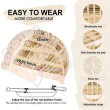 Fashionable Long Blonde Curly Hair, Fluffy And Large Curls, Synthetic Synthetic Fiber Wig Head Cover - Multicolor - View 5