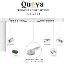 QL600 Smart Electric Curtain Track, Motorized Motor, Adjustable Track Length, Compatible With Alexa, , ,  (Up To 275 Inches (7 Metres) (Wall Brackets NOT Included),37896258 - Rusty Rose - View 2