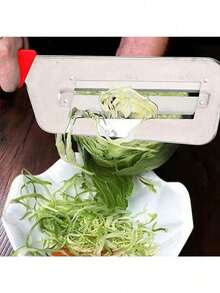 1 PIEZA Cortador y pelador de verduras de plata (rebanador multifuncional de acero inoxidable) 29.00*8.00*1.00 - Material de acero inoxidable + PP para cocinar en casa, preparar comidas y tareas de cocina, herramienta culinaria ergonómica - Rojo - Ver 8