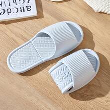 Travel Business Trip Portable Folding Slippers Unisex Silent Lightweight Couple Style Bathroom Sandals - 黑色 - 查看 8