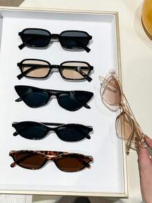 6pcs Bohemian Style Multi-Frame Women's Fashion Glasses Set, Summer Beach Travel Vacation Party Gift, Daily Outfit Y2K Women's Glasses Combination - Multicolor - View 3