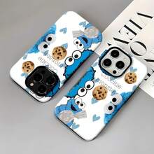 Estuche para teléfono con patrón divertido de Cookie Monster Compatible con estuches para teléfonos   17  16 Pro Max  15 Pro Max  13 y  12 Duradero a prueba de golpes y divertido Una gran opción para familiares, amigos, seres queridos, novios/novias y regalos de Navidad y Año Nuevo - Blanco - Ver 4