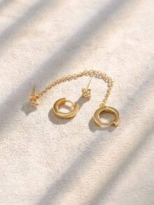 3pcs/Set Middle Eastern Ramadan Zirconia Clover Stud Earrings With Tassel, All-In-One Earring Set, Suitable For Teenagers Daily Wear - Gold - View 5