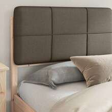 vidaXL Cadre de lit avec tête de lit rembourrée Taupe 200 x 200 cm - Gris - Voir 3