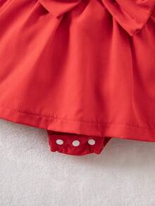 2件套女婴樱桃印花连体衣+蝴蝶结发带休闲套装，春夏款 - 彩色 - 查看 10