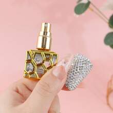 精致镶钻方形香水瓶，金色玻璃精油小瓶，玻璃泵喷雾瓶，DIY香水分装瓶，优雅便携旅行样品分装器，适用于化妆品香水，节日礼物，返校季，旅行必备品。 - 彩色 - 查看 10