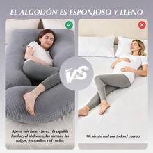 mhjAlmohada Embarazo en Forma de G Almohada de Maternidad Lateral para Embarazadas Pregnancy Pillow de Algodón Comodidad Ergonómica y Transpirable Ideal para Dormir Leer y Actividades de Ocio Grissleeping Bags - 219158509 - Ver 7