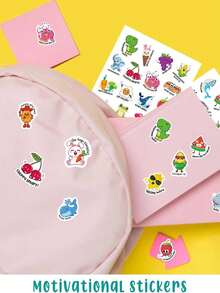 84pcs Cute Animal & Fruit Stickers, Classroom Reward Stickers, Children's Incentives, Home Learning Supplies, Encouragement & Motivation Stickers - Multicolor - View 3