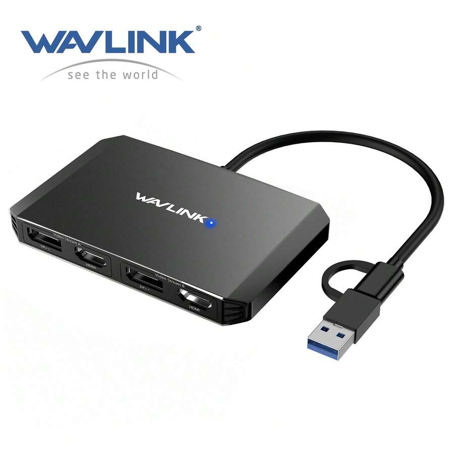 Adaptador USB a DisplayPort y HDMI, Hub de monitor dual 4K@60Hz con DisplayLink, para portátil/escritorio/tableta/teléfono, compatible con Windows y M1/M2 - Negro - Ver 1
