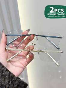 Rivsar 2件組中性閱讀眼鏡，新款貓眼拼接閱讀眼鏡，彈簧鏡腿貓眼鏡框，高清晰護眼，長久佩戴不暈眩，適合閱讀/縫紉/商務/辦公/優雅/日常佩戴中性近視眼鏡，輕量耐用圓形彈簧鏡腿鏡框，適合運動防滑，舒適電腦閱讀，抗眼睛疲勞閱讀眼鏡，方便攜帶設計適合各種臉型，奢侈品牌設計師眼鏡，節日禮物，送給父母的禮物，萬聖節，情人節，聖誕節 - E - 查看 12