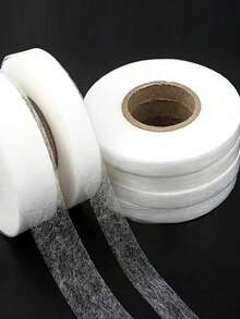 1 Roll 65m Non-Woven Fusible Tape, DIY Double-Sided Adhesive Fabric Tape, Pants Waistband Shortening Sticky Tape, Suitable For Clothing Accessories - White - View 8