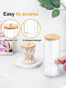 3pcs Vanity Makeup Organizer Set, Cotton Swab Holder, Round Sanitary Pad/Floss Box, For Categorizing And Storage