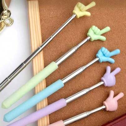 5支/套可伸缩指示棒，适用于课堂教学，教师理想之选，可伸缩手持指示棒，可伸缩阅读用品，生日礼物（颜色随机）