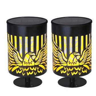 2 piezas Luces solares para pared, escalera y exterior Luces de metal para decoración de jardín, patio, patio trasero y valla Águila