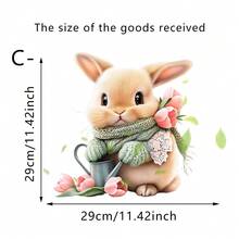 1/3pcs Cute Rabbit Window Clings, Romantic Valentine's Day & Easter Themed Stickers, Made Of Static Cling Vinyl Material, Double-Sided Design, Great For Living Room, Kitchen, Bathroom Spring Party Decor
