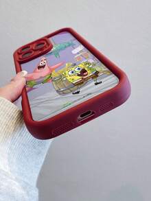 SpongeBob SquarePants 1pc Fashionable Creative SpongeBob & Starfish Painted Pattern Shock-Proof Phone Case Protective Cover Compatible With Apple 17/16/15/14/13/12/11 Pro Max/12 Pro/14 Plus And Other Models - Multicolor - View 6