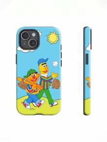 Dos amigos jugando al béisbol bajo el sol. Esta elegante funda es compatible con los modelos  17, 16, 15, 14 Pro Max, 13, 12, 11, XR y XS Plus. Fabricada en silicona de vidrio, ofrece protección contra golpes y caídas, además de una sensación superior. Es un regalo ideal para familiares, amigos y seres queridos, y una opción perfecta para Año Nuevo. - Blanco - Ver 4