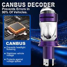 TOAUTO 2个LED大灯灯泡投影仪，全新H4/9003/HB2 Canbus超亮LED，100W，30000LM，6500K远近光通用，适用于汽车和摩托车 - A - 查看 5