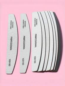 Nail Files, 100/180 Grit, Double Sided Emery Board Washable Emery Boards Reusable Nail Buffers Manicure Tools For Natural Nails Acrylic Nails Home And Salon Use - Light Grey - View 4