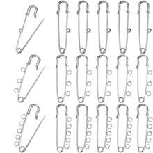 30pcs Safety Pins Set, Large Hollow Tie Clips, Suitable For DIY Jewelry, Badges, Clothes, Silver/Gold - Multicolor - View 4