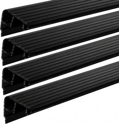 Pangda 36 Inch Fixed Vinyl Sill Cap Replacement Threshold Single In-Swing Doors Only Trim-To-Fit(36 Inch,Dark Brown,4 Pcs)