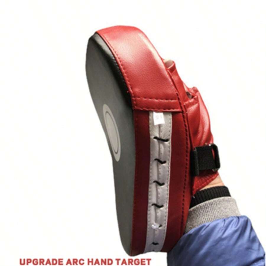 1pc-Boxing Mitts Pads - Adjustable Hand Target Training Pads For Boxing, Taekwondo, Kickboxing - Durable Shock Absorbing Punching Gloves & Shield - Đỏ - Xem 1