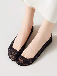 5 Pairs Spring Summer Women Boat Socks Slippers Fashion Sexy Lace Invisible Sock Hollow Silicone Non-Slip Breathable Thin Comfortable Socks - Multicolor - View 6