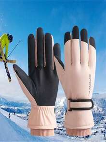 1 para damskich rękawiczek do jazdy na nartach na świeżym powietrzu, snowboardzie, kolarstwie, sportach, antypoślizgowych, wiatroszczelnych, ciepłych, z ekranem dotykowym, zimowych, ogrzewających dłonie, zimowych rękawiczek, rękawiczek narciarskich, rękawiczek śnieżnych - Wielokolorowe - Zobacz 6